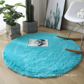 Round colorful plush bedroom floor mat